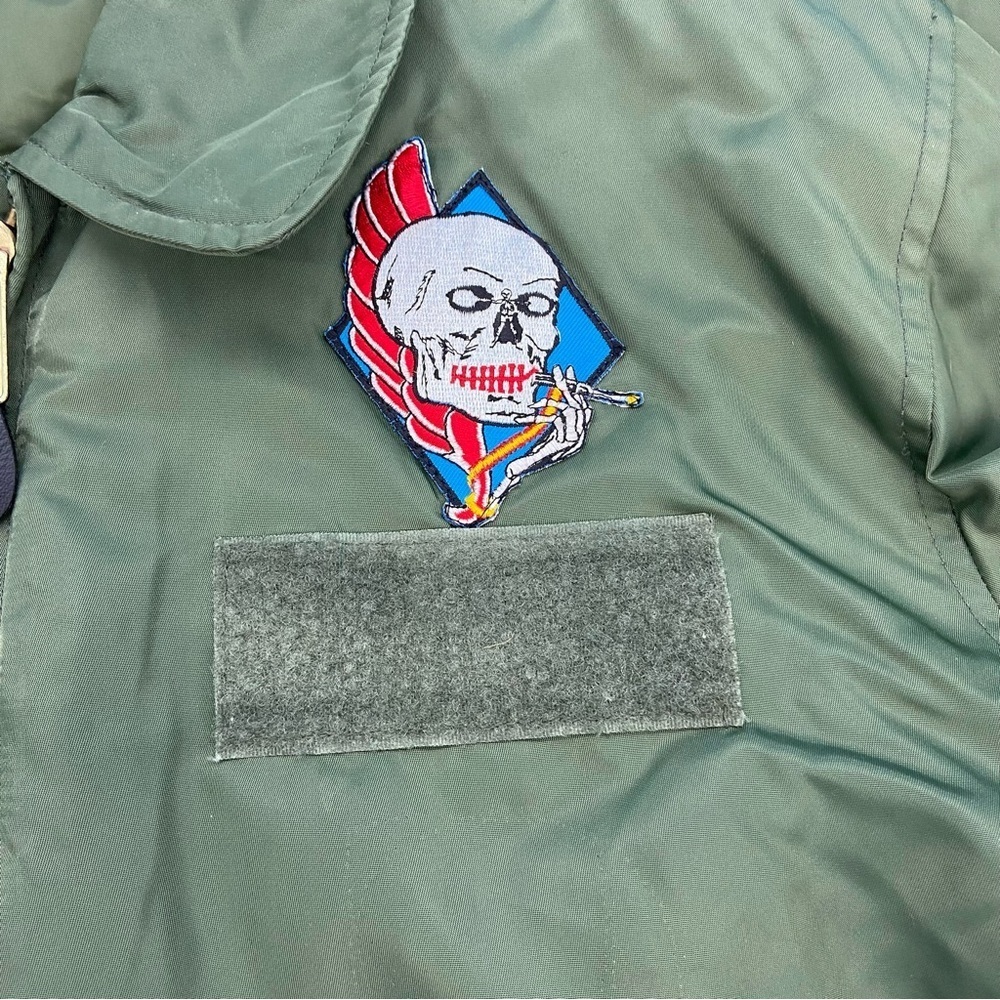 Vintage Pilot Flight USAF US Air Force Ultra Force Green Bomber Jacket Size XL. - Picture 2 of 10